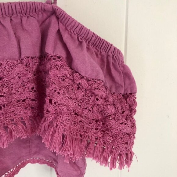 American Eagle Outfitters Womens Linen Blend Crop Top Small - Picture 5 of 8